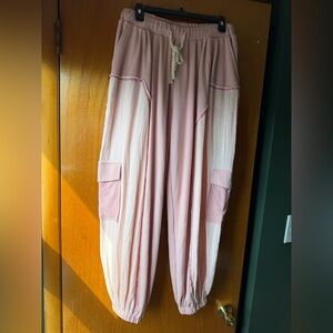 POL Pink Panel Cargo Joggers